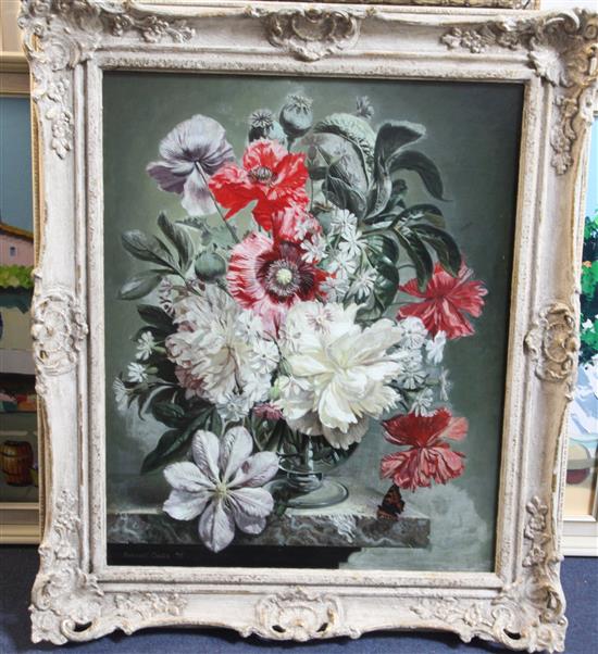 § Bennett Oates (1928-2009) Flower Display 18 x 22in.